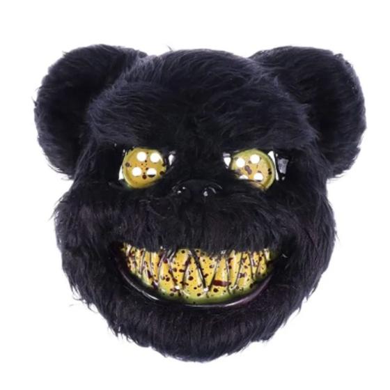 Imagem de Máscara Urso do Mau Preto Pelúcia Cosplay de Halloween com LED