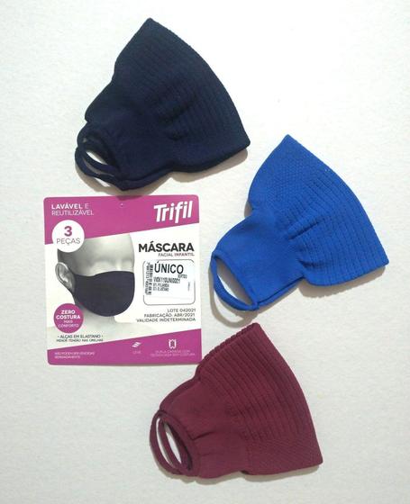 Imagem de Máscara Zero Costura - Kit com 3 unidades (Infanto-Juvenil) - Trifil