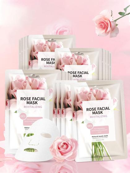 Imagem de Máscaras faciais IREV Rose Skincare Nutritivas e Iluminadoras x10