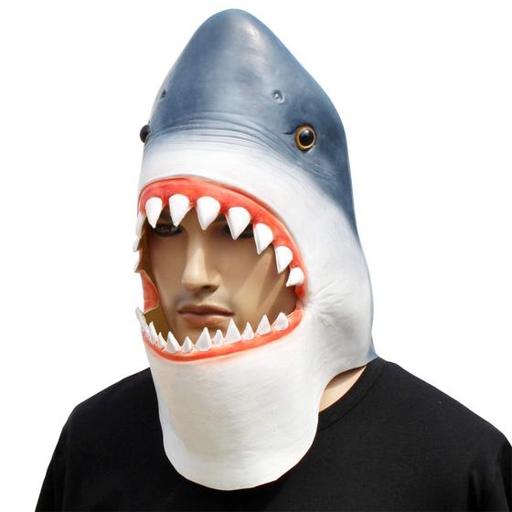 Imagem de Mask CreepyParty Shark Fish Latex Fantasia de Halloween para adultos