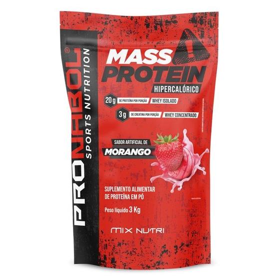 Imagem de Mass Protein Morango Pouch 3kg - Pronabol