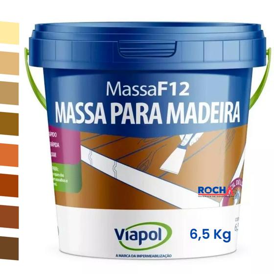 Imagem de Massa Calafetar F12 6,5Kg Madeira Mdf Viapol - Escolha a Cor