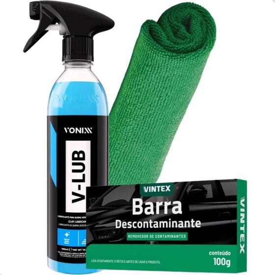 Imagem de Massa ClayBar V-Bar Vonixx 100g V-Lub Lubrificante Toalha