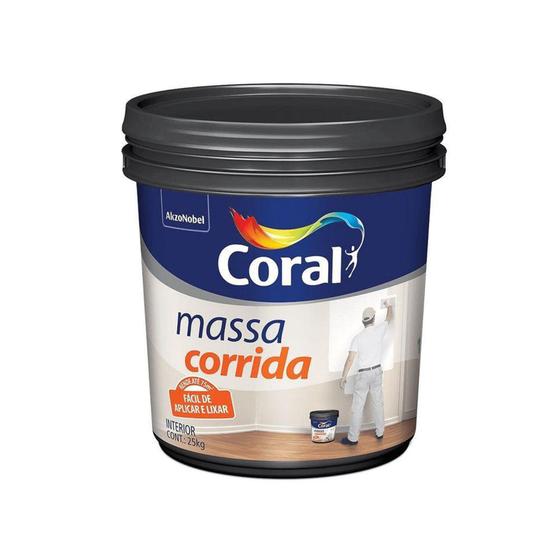 Massa Corrida Pva Balde Plastico 25Kg - Coral Menor preço em Massa Corrida Pva Balde Plastico 25Kg - Coral