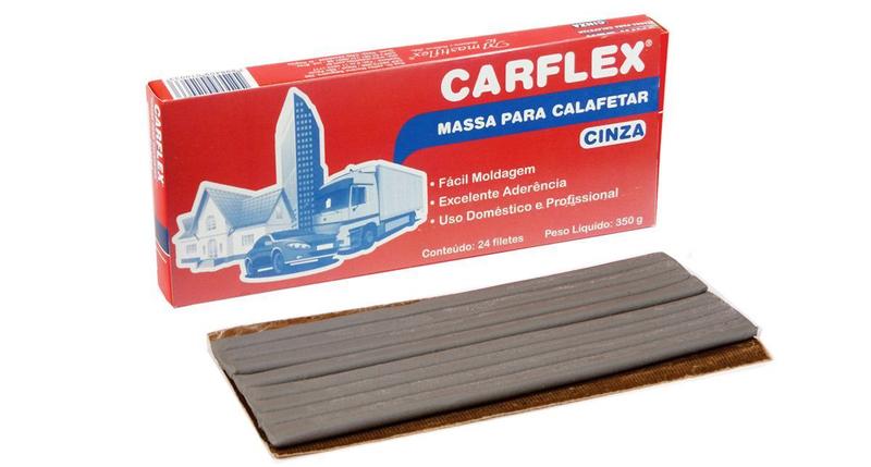 Imagem de Massa De Calafetar Cinza Carflex 350g 24 Filetes Fácil Moldagem