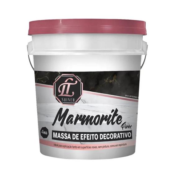 Imagem de Massa de Efeito Mármore LT Shiner Marmorite Floor 4KG Branco