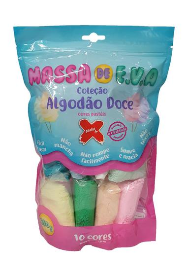 Imagem de Massa De EVA 10 Cores Pastel 250g Modelar Artesanato Make+