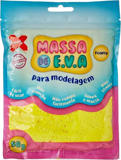 Imagem de Massa de eva Make+ amarelo 50g