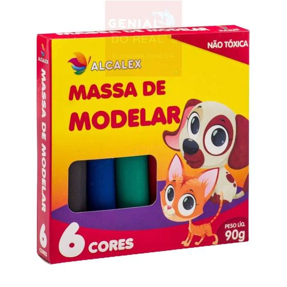 Imagem de Massa de modelar 6 cores 90g massinha