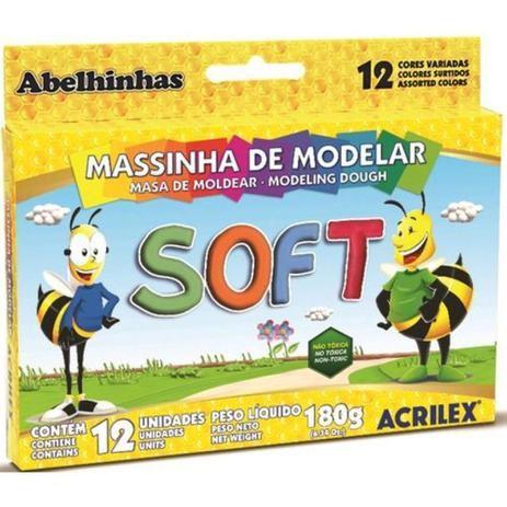 Imagem de MASSA DE MODELAR ACRILEX SOFT 12 CORES 180g