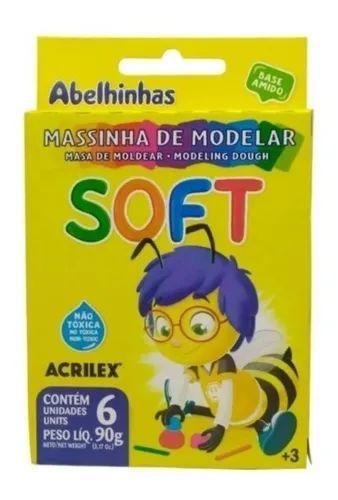 Imagem de Massa de Modelar Soft Acrilex 6 Unidades 90g Não Tóxica