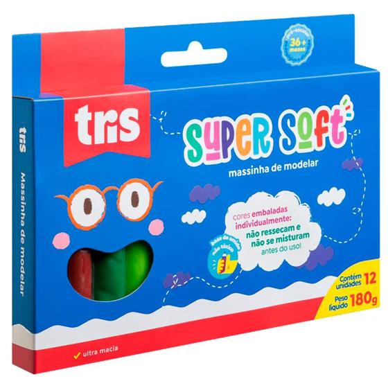 Imagem de Massa De Modelar Tris Super Soft 12 Cores 180g Ref: 684222