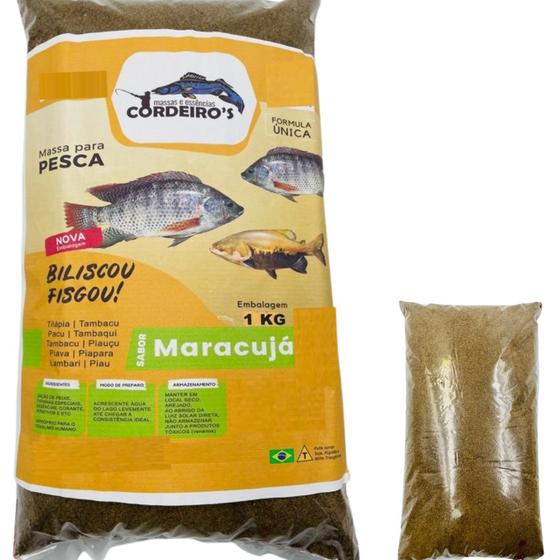 Imagem de Massa De Pesca Maracujá 1Kg Isca Pesqueiro Tilápia Tambaqui