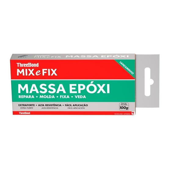 Imagem de Massa Epóxi Three Bond Mix E Fix Extra Forte Resistente 100g