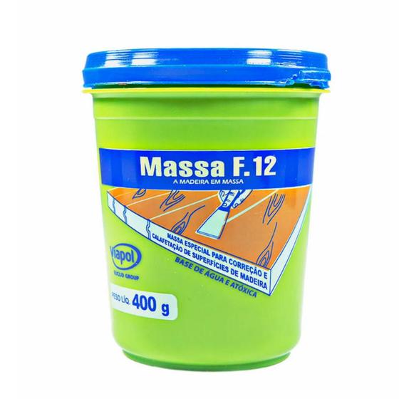 Imagem de Massa F12 Madeira Reparar Calafetar Viapol 400g - Cores
