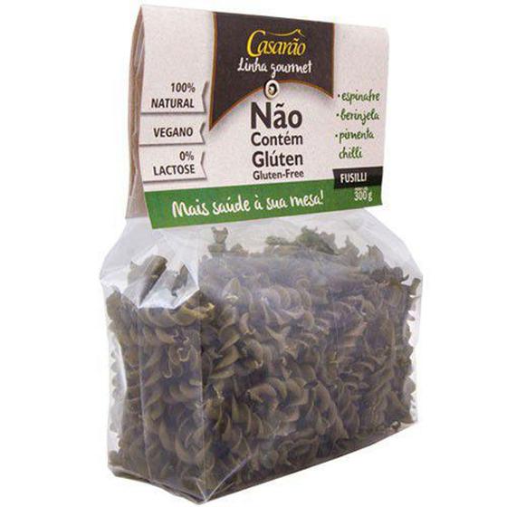 Imagem de Massa Gourmet Fuzilli com Espinafre, Beringela e Pimenta Chilli 300g - CASARÃO