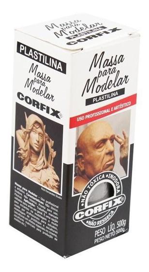 Massa Modelar Profissional Plastilina Corfix Cinza C.500g - Massinha ...