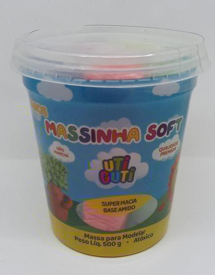 Imagem de Massa Modelar Soft 500g Pote Com 5 Cores 004001