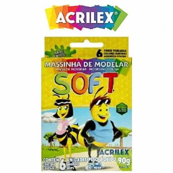 Imagem de Massa Modelar Soft 6 Cores 90g Acrilex