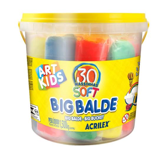 Imagem de Massa Para Modelar Big Balde 30 Massinhas Art Kids - Acrilex