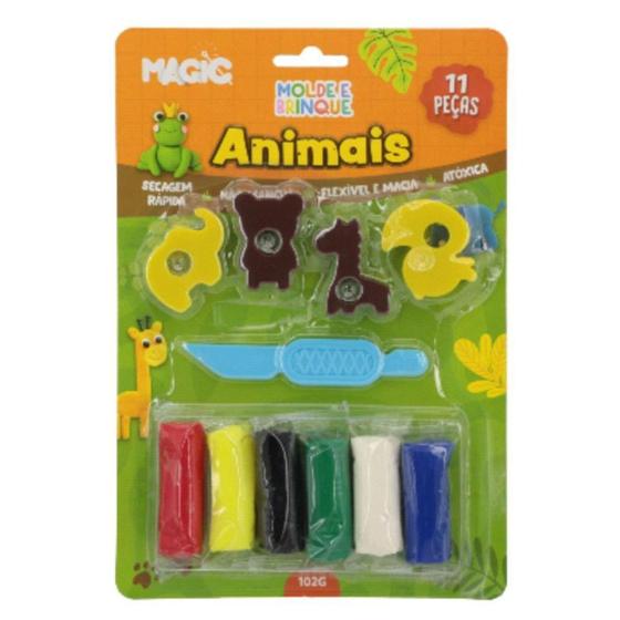 Imagem de Massa para Modelar Criativa Animais 11PCS Molde e Brinque - Magic KIDS