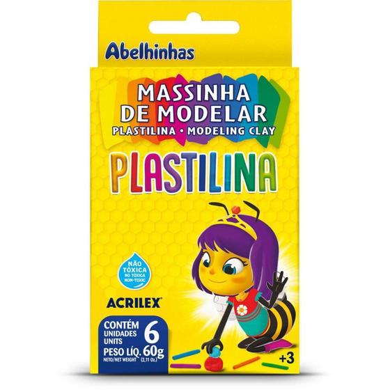 Imagem de Massa para Modelar Plastilina com 6 Cores 60G - Pacote com 12 Unidades