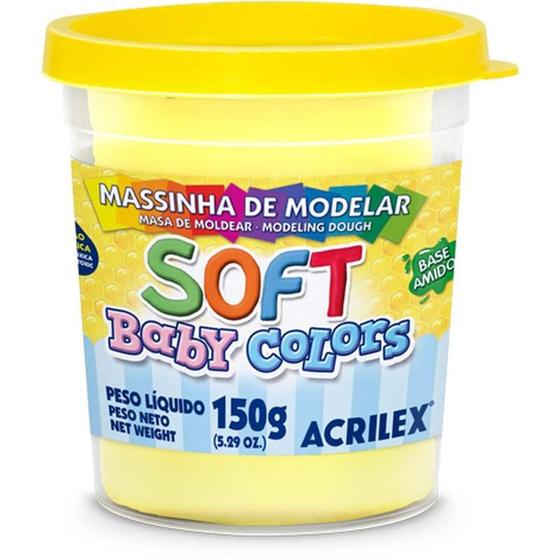 Imagem de Massa para modelar soft 150g.amarelo bebe bs amid acrilex