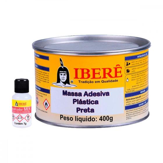 Imagem de Massa Plastica Ibere Preta 400 Grs ./ Kit Com 12 Unidades