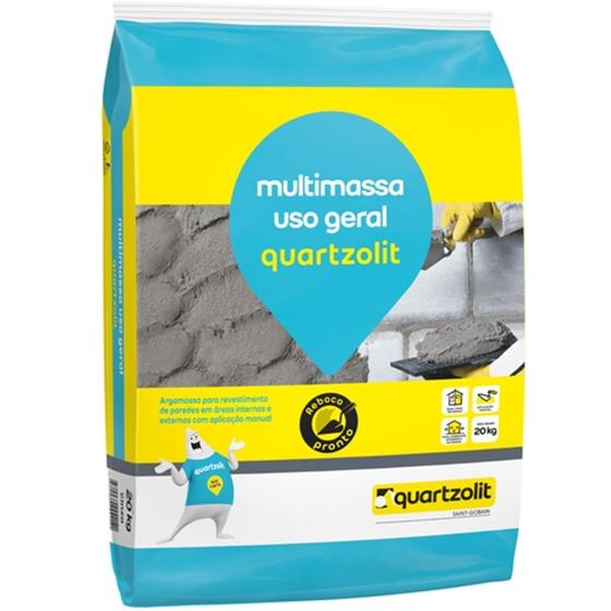 Massa Pronta 20kg Multimassa Geral Cinza Quartzolit Menor preço em Massa Pronta 20kg Multimassa Geral Cinza Quartzolit