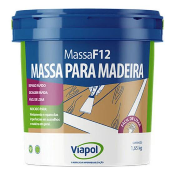 Imagem de Massa Reparo F-12 Angelim Para Madeira 1,65 Kg Viapol