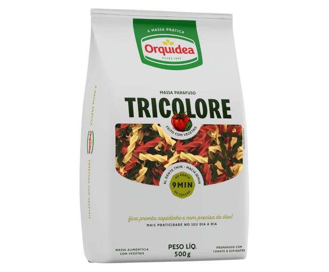 Imagem de Massa Sem Ovos Tricolore com Vegetais Parafuso Orquídea 500g