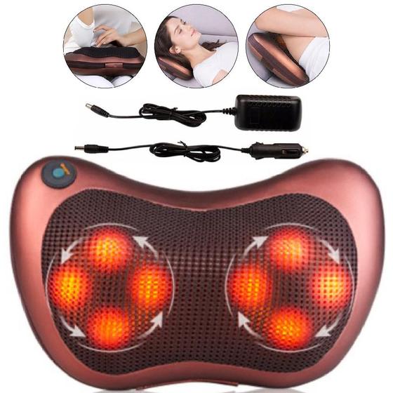 Imagem de Massageador Almofada Shiatsu Rotativa Infravermelho Pés Pescoço Lombar Pernas