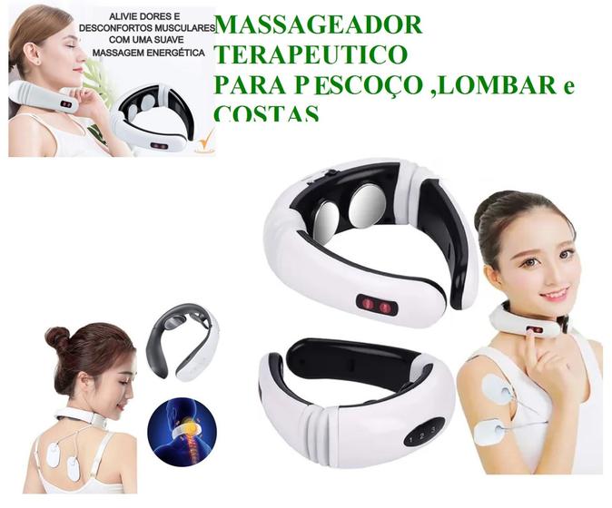 Imagem de Massageador Colar Cervical Portátil Fisioterapia Alivio Dor Cabeça Pescoço
