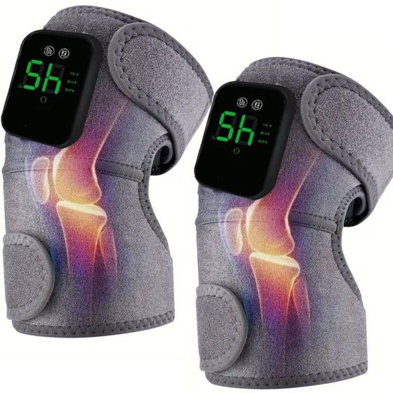Imagem de Massageador Compressao Joelheira 3 Modos Aquece Massageia Pernas Joelho Panturrilha Aquecimento Musculo Fisioterapia Anti Estresse Alivia Dores Corpo