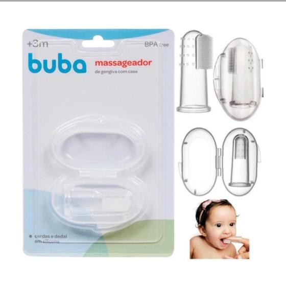 Imagem de Massageador de Gengiva Bebê Buba - Higiene Oral Segura, Silicone Macio e Esterilizável, Estojo Protetor Incluído, Livre de BPA e Ftalatos, 4+ Meses