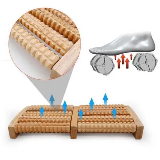 Imagem de Massageador de Madeira Para os Pés Aparelho Dor Pé Perna Massagem Alívio Reflexologia Podal Casa Tensão