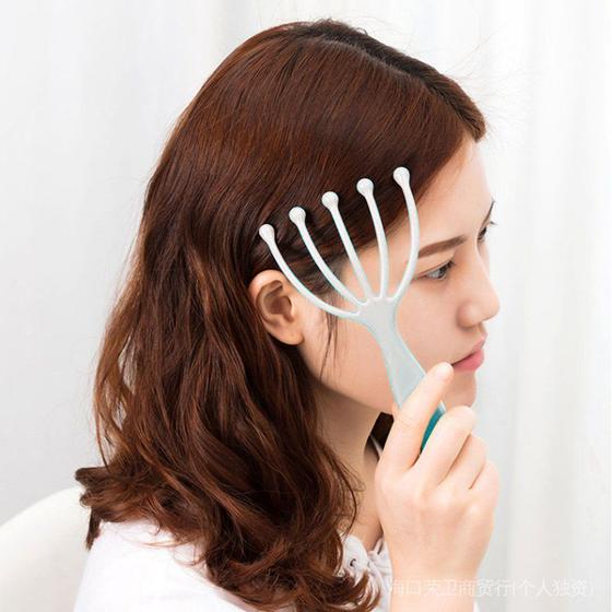 Imagem de Massageador de Plástico 5 pontas Para Cabeça Garra De Massagem Corporal Facial Relaxante