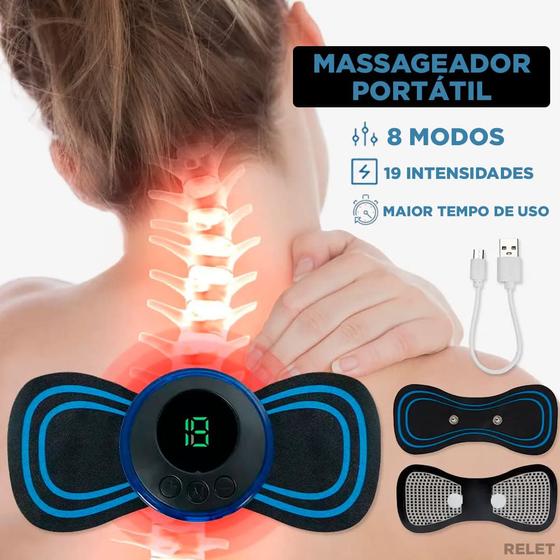 Imagem de Massageador Eletrico Choque Ems Dor Coluna Pernas Pés Lombar