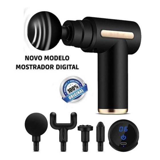 Imagem de Massageador Elétrico Digital Portátil Muscular Relaxamento com 6 Velocidades