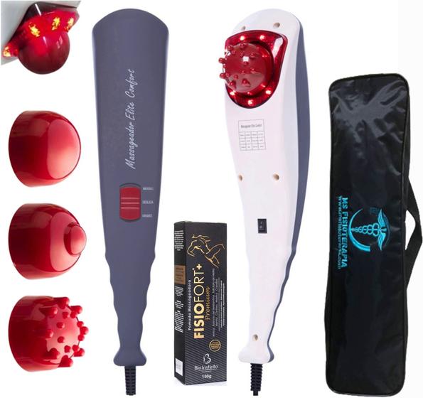 Imagem de Massageador Elétrico Infravermelho Ponto Percussão Vibratório + Pomada + Bolsa