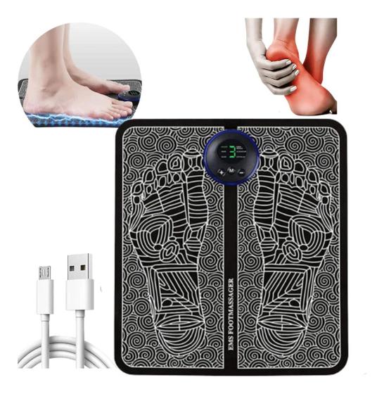 Imagem de Massageador Elétrico Pés Tapete Pulso Perna Ems Digital Usb