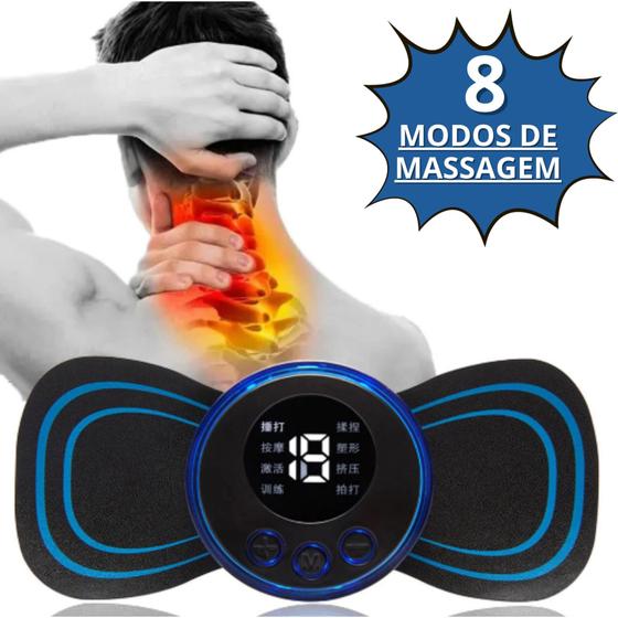 Imagem de Massageador Elétrico Recarregável Dor Pescoço Coluna Pernas Ems