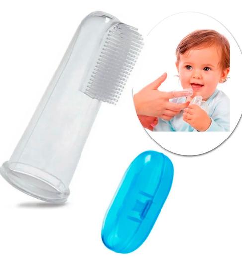 Imagem de Massageador Escova Dental Antistress Bebê Mordedor C/ Estojo Azul