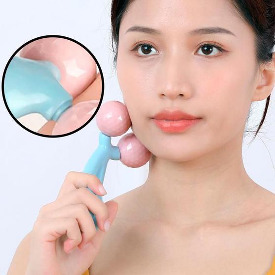 Imagem de Massageador Facial 3D Roller Spa Estética Terapêutica Portátil Compacto Manual Essential Reduz Inchaço