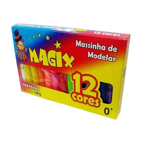 Imagem de Massinha De Modelar 12 Cores 180 G Magix - 12 Unidades