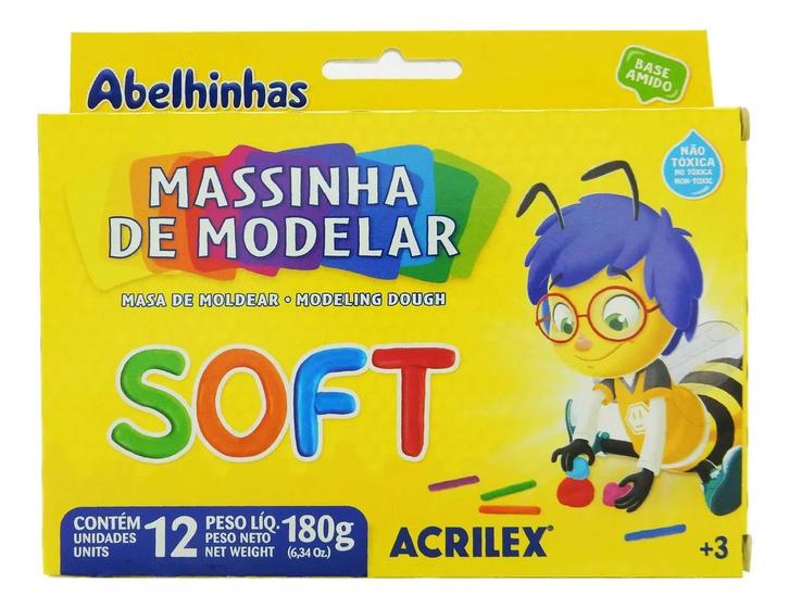 Imagem de Massinha de Modelar Acrilex Soft 12 Cores 180g