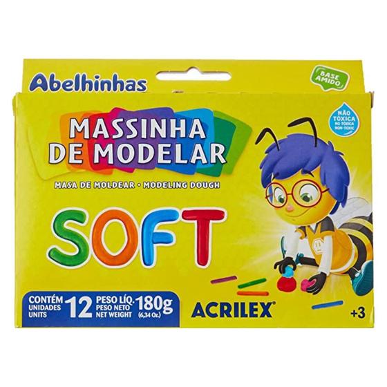 Imagem de Massinha de Modelar Acrilex Soft 12 Cores