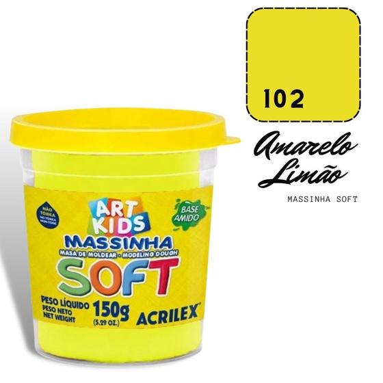 Imagem de Massinha de Modelar Acrilex Soft 150g Amarelo Limão