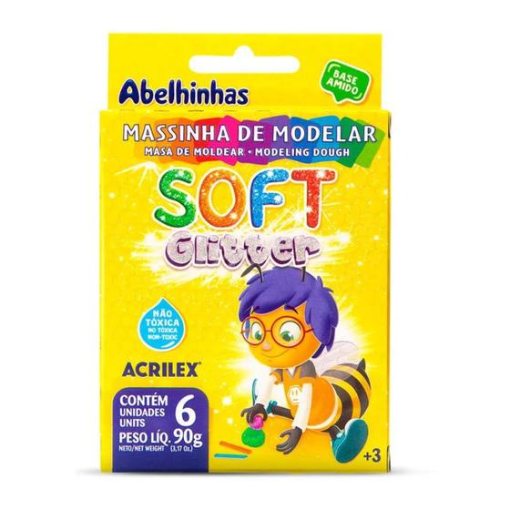 Imagem de Massinha de Modelar Acrilex Soft Glitter 90g