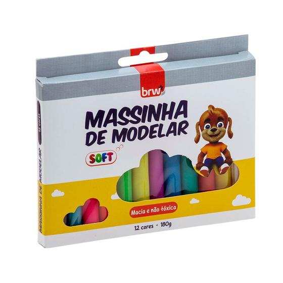 Imagem de Massinha de Modelar BRW com 12 Cores Macia e Atóxica